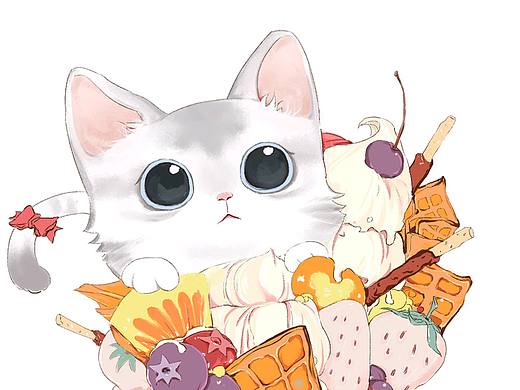 猫咪甜品杯（个人主页-ZMzYxNzEwODA=） - 创作习作 - 站酷设计师Evelyn小鱼原创素材 - 站酷ZCOOL