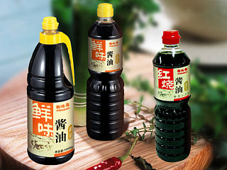 真味斋酱油标签设计、酱油瓶贴设计公司、调味品包装设计、上海酱油包装设计公司图片、深圳调料包装设计