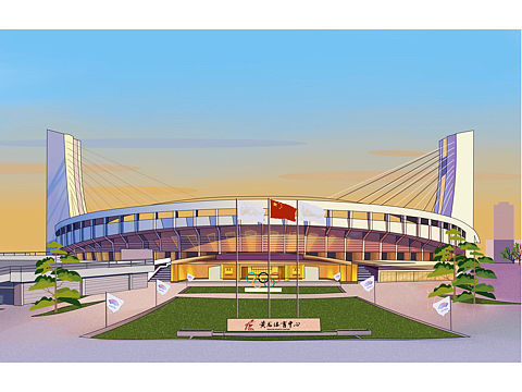 2022年杭州亚运会场馆插画
