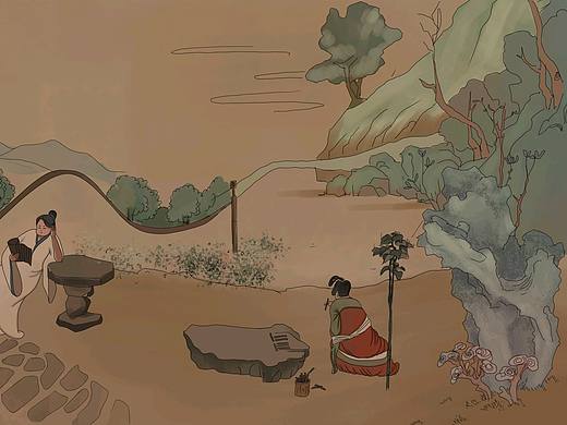 古风原创插画 月见书院 修改版