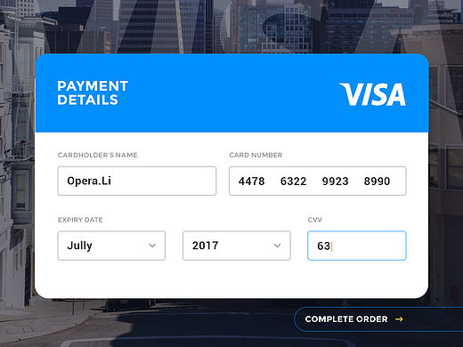 信用卡支付界面