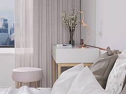 keyshot渲染素材简约卧室小场景