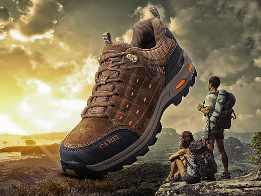 登山鞋创意合成（个人主页-ZMjA3NTQwOTI=） - 产品摄影 - 站酷设计师张琪摄影工作室原创素材 - 站酷ZCOOL