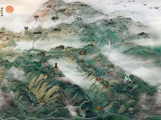 景手绘地图设计（旅游景区）