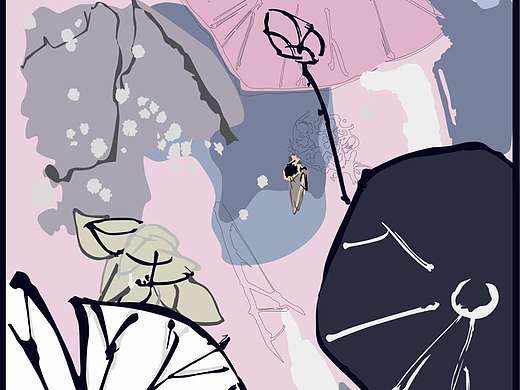 夏荷听雨主题丝巾设计（个人主页-ZNDU5ODU1MzY=） - 图案 - 站酷设计师西瓜设计师原创素材 - 站酷ZCOOL