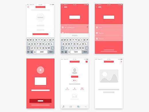 APP交互图 sketch 灰度 UX APPUI
