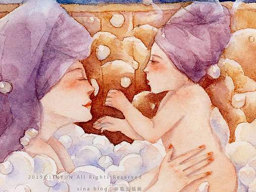 《冬日里的温暖》原创水彩插画