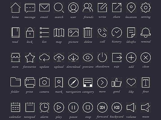 【临摹】临摹BIG D作品——功能图标（个人主页-ZMTg4NTA0Njg=） - 图标 - 站酷设计师浅夏陌丶原创素材 - 站酷ZCOOL