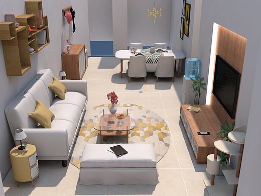 新手玩家C4D半成品客厅