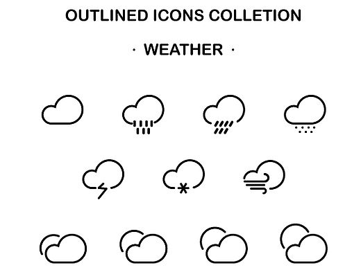 简约线条天气矢量图标