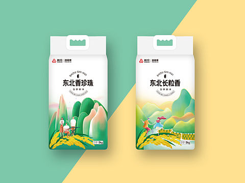 大米插画包装
