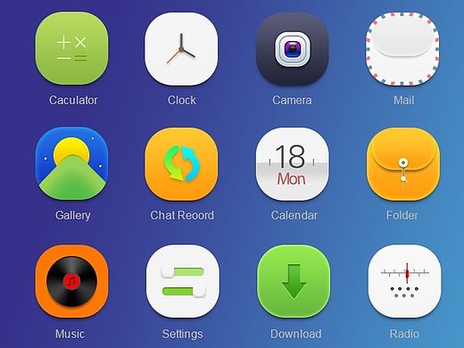 扁平化手机图标