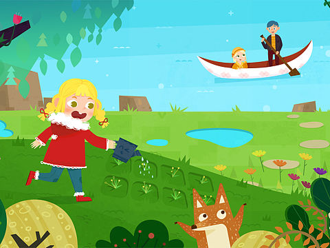 浇水的小女孩（个人主页-ZNDQ1NjAzMDA=） - 儿童插画 - 站酷设计师哈米瓜甜原创素材 - 站酷ZCOOL