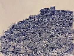 苗寨—钢笔画