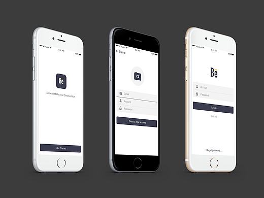 Behance登陆界面设计（个人主页-ZMTgzNTI5NjA=） - APP界面 - 站酷设计师LN0206原创素材 - 站酷ZCOOL