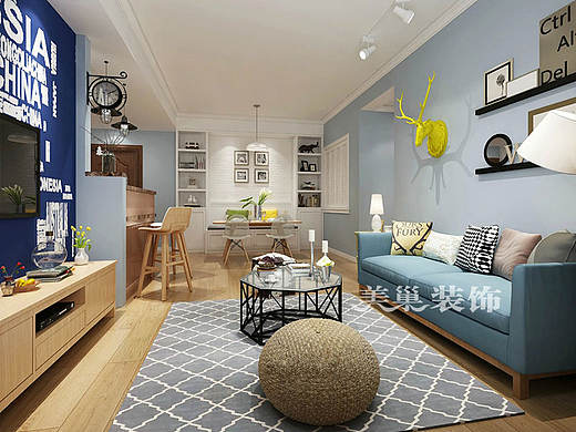 东润泰和130平三室两厅北欧装修案例