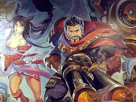 网吧墙绘|网吧彩绘|英雄联盟墙绘-青岛墙绘