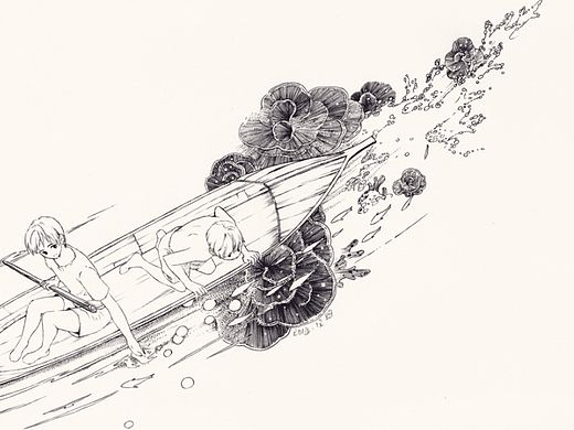 杂志黑白插图