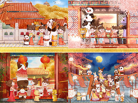 故宫可爱团系列插画