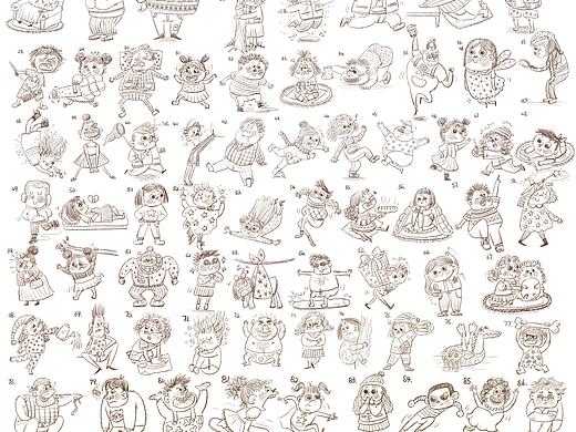 100个儿童插画角色完成啦