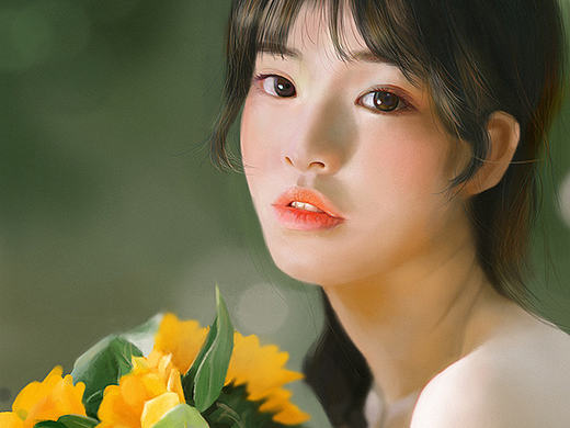 手繪｜向日葵少女（個(gè)人主頁-ZMTkzMTYyMjg=） - 創(chuàng)作習(xí)作 - 站酷設(shè)計(jì)師Lepzig原創(chuàng)素材 - 站酷ZCOOL