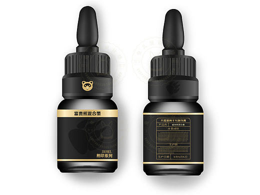 小黑瓶混合墨水设计效果图练习杰作