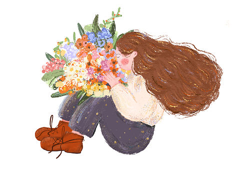 浪漫与诗意（一）女孩系列（个人主页-ZNDYxMDI5NDQ=） - 儿童插画 - 站酷设计师一森moon原创素材 - 站酷ZCOOL