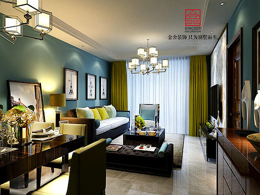 【林荫大院装修】-大宅装修-两室一厅93平米-简约美式