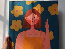 丙烯手繪裝飾插畫(huà)