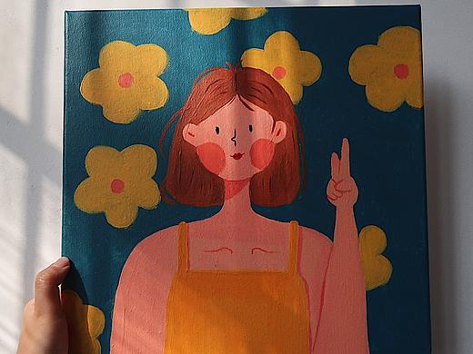 丙烯手绘装饰插画