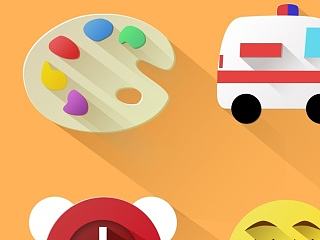 UI 画板 救护车  闹钟   笑脸
