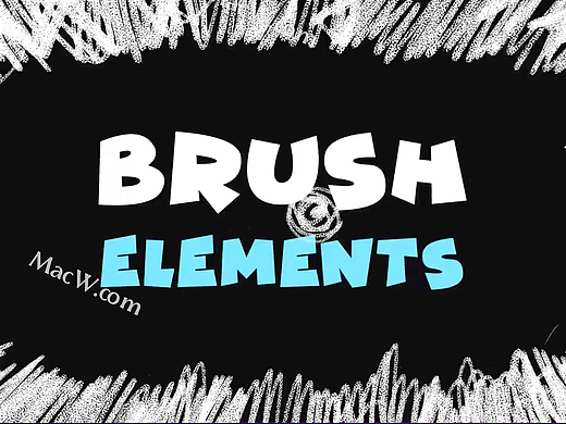 FCPX插件Brush Elements(画笔元素动画模板)