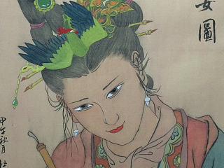 絹本仕女圖練習(xí)（個(gè)人主頁(yè)-ZNjE4Mzg4NA==） - 繪畫(huà) - 站酷設(shè)計(jì)師六羽原創(chuàng)素材 - 站酷ZCOOL