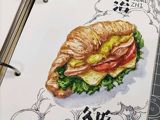 手绘插画美食