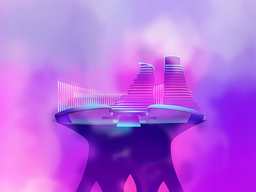 山东省部分城市的建筑插画