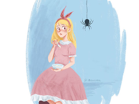 【童谣插图】Little Miss Muffet