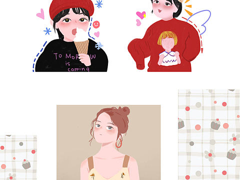 手绘（插画+漫画）（个人主页-ZMzA0ODM2MzI=） - 创作习作 - 站酷设计师阿笠多多子原创素材 - 站酷ZCOOL