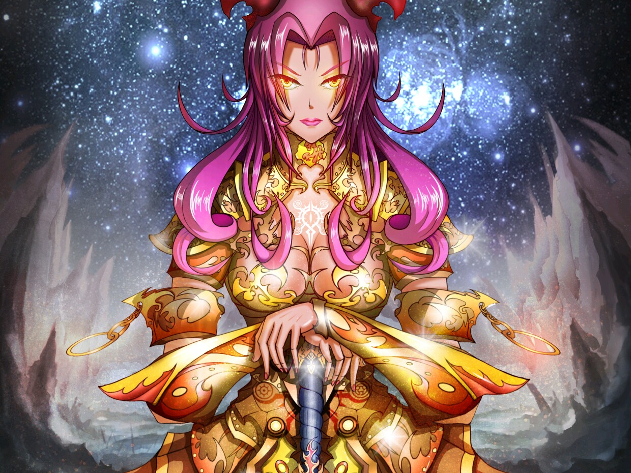 战场中的金甲女武神