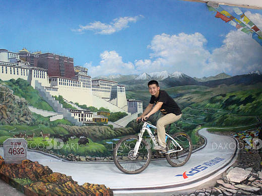 3D地画  深圳喜德盛博物馆3D立体画【拉萨之约】陈旭南3D画