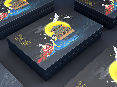 现代国潮风礼盒茶手绘包装设计｜三喵设计