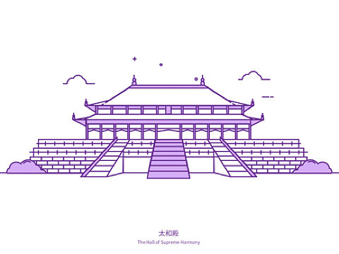 描边插画建筑练习