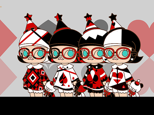 泡泡马特潮玩设计 桃心梅方