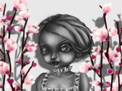 花與少女（個(gè)人主頁-ZMTcyMzk2NzI=） - 藝術(shù)插畫 - 站酷設(shè)計(jì)師windsonglis原創(chuàng)素材 - 站酷ZCOOL