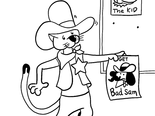 线描-Cop Cat（个人主页-ZNTk4Njc2NTY=） - 儿童插画 - 站酷设计师碗跑跑原创素材 - 站酷ZCOOL