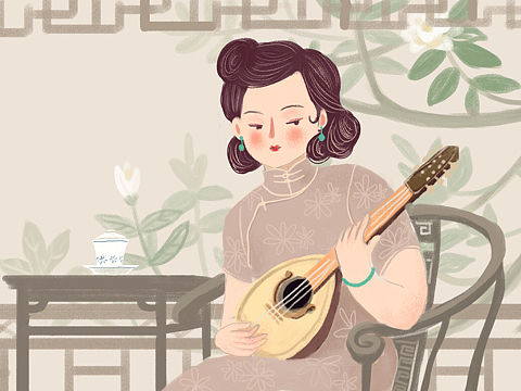 民國(guó)旗袍美女（個(gè)人主頁(yè)-ZMjkwNDgzNjg=） - 商業(yè)插畫(huà) - 站酷設(shè)計(jì)師馮馮是娉原創(chuàng)素材 - 站酷ZCOOL