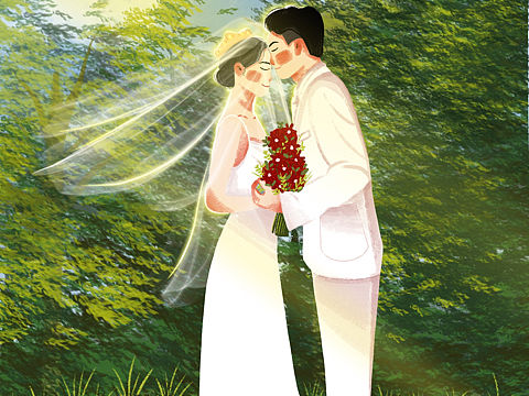 手绘婚纱照🤵🏻👰🏻