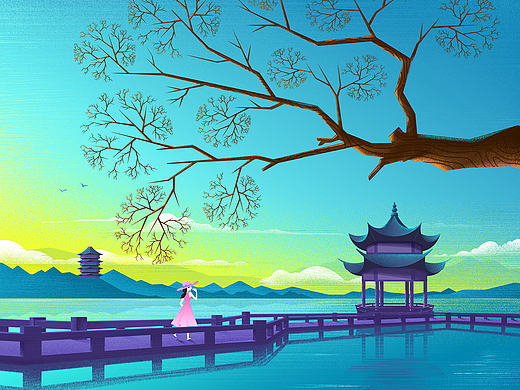 西湖练习（个人主页-ZMjE0NDk1MDg=） - 创作习作 - 站酷设计师唐庆宝原创素材 - 站酷ZCOOL
