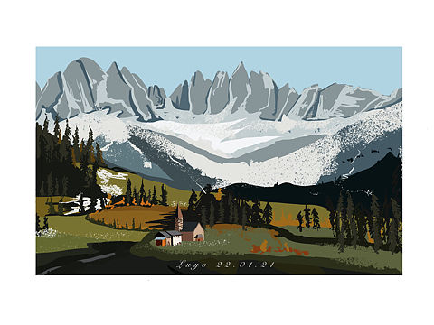 插画分享｜雪山之下