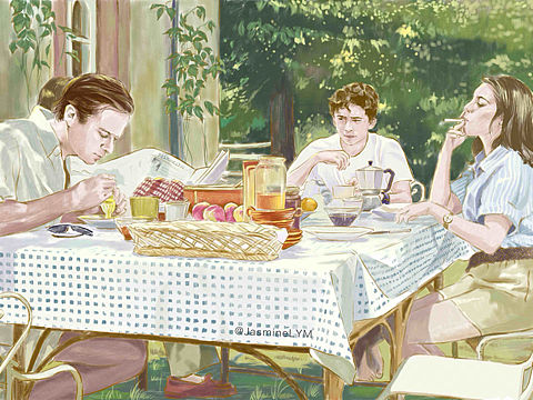 插画《请以你的名字呼唤我》《Call Me by Your Name》