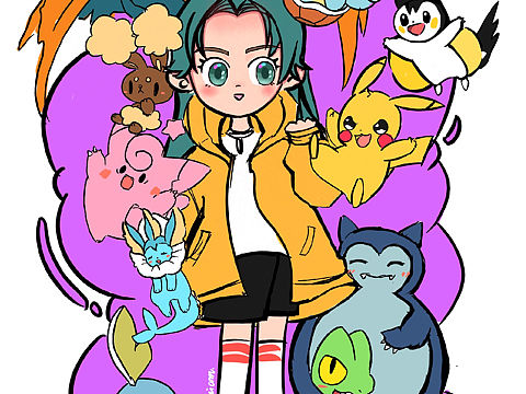 卡通动漫人物插画涂鸦